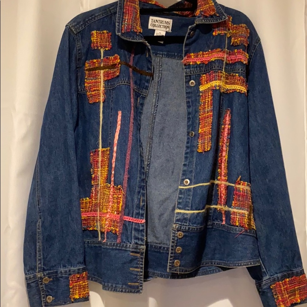 Patchwork denim jacket oversized vintage